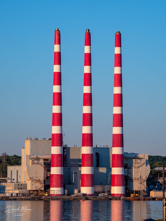 Striped Smokestacks on Halifax Harbour