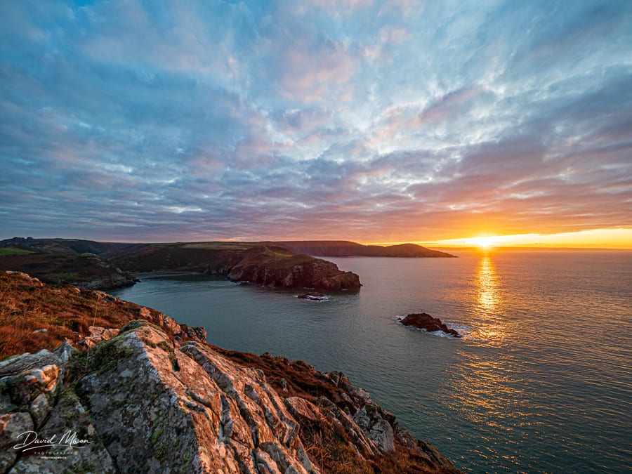 Sunrise views from along the Pembrokeshire Coast Path, Upper Solva, Wales, UK