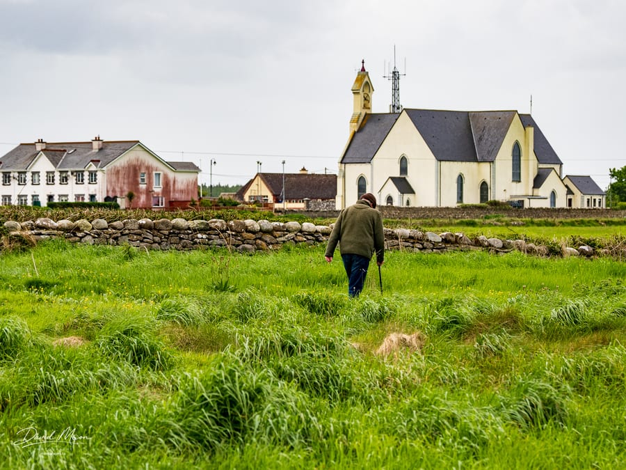 Walking toward the Village Church