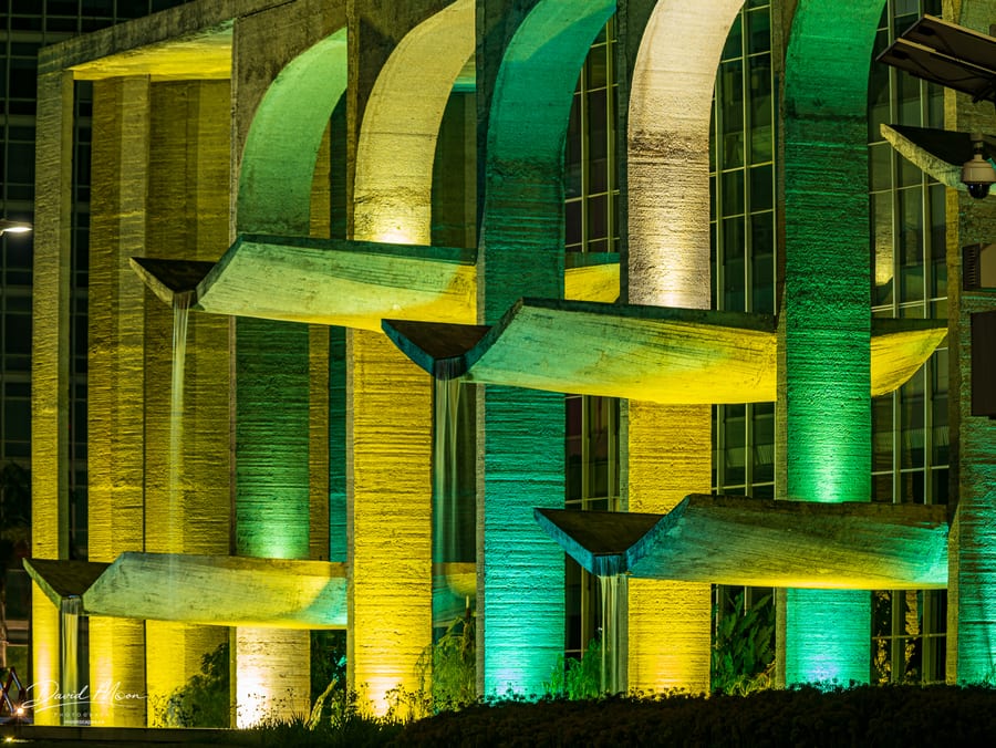 Illuminated Brasília Architecture