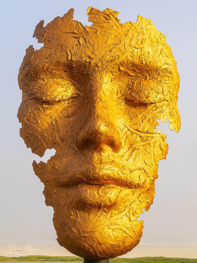 Golden Portrait Sculpture