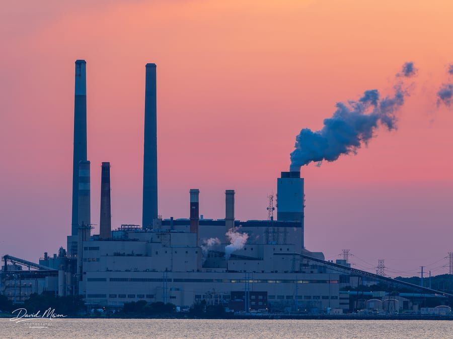 Smokestacks at Sunset