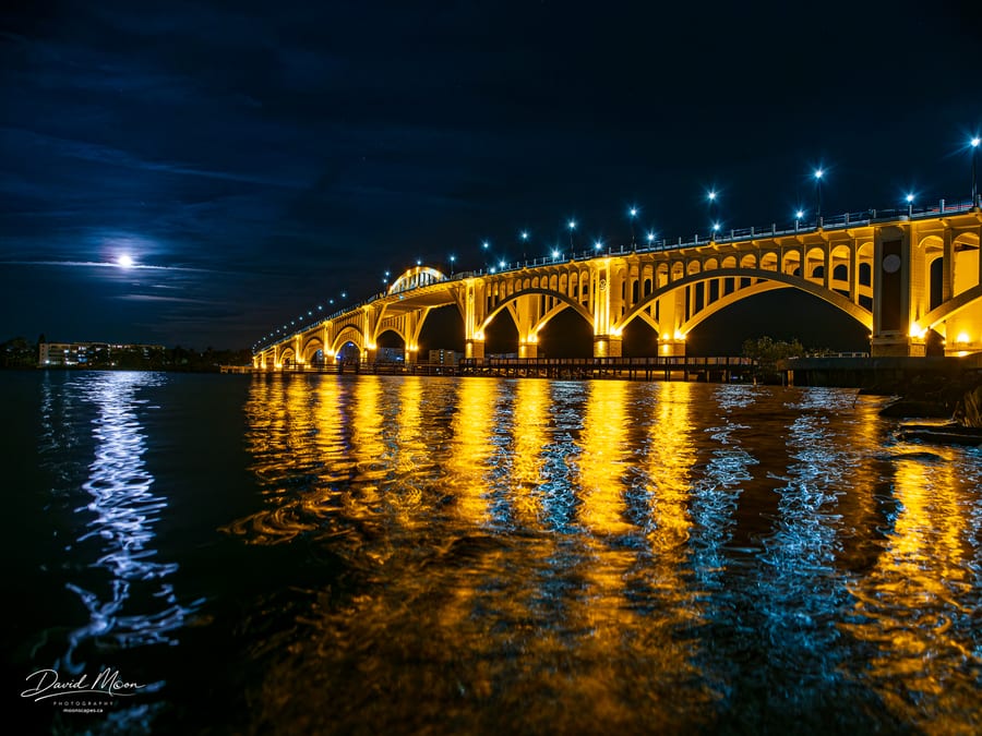 Moonlight at Veterans Memorial Bridge