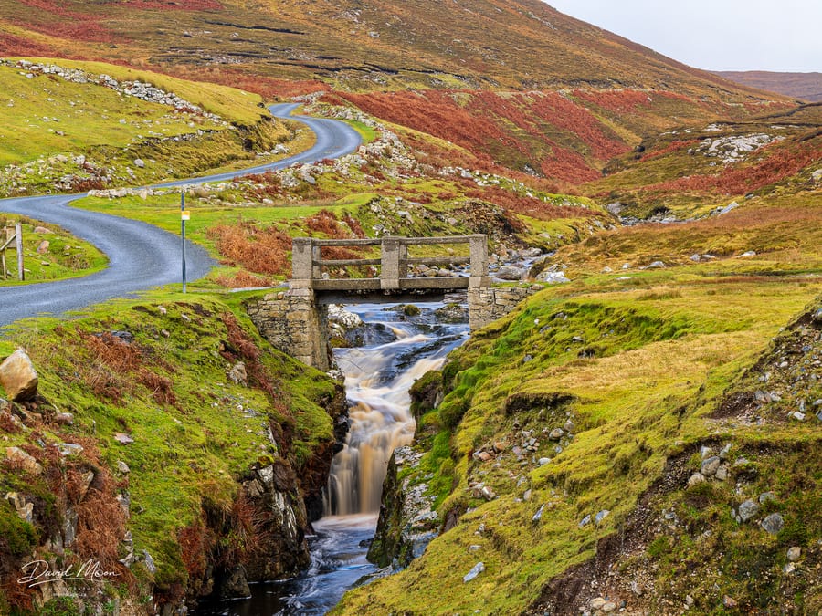 Winding Road and Waterfall