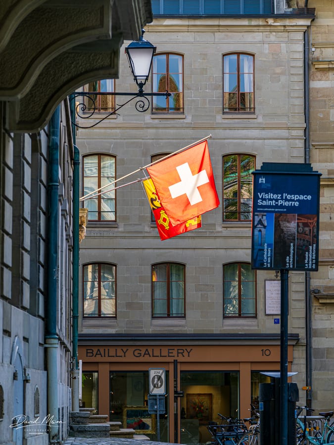 Swiss Flags near Saint-Pierre