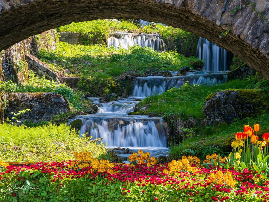 Waterfalls Beneath the Stone Bridge