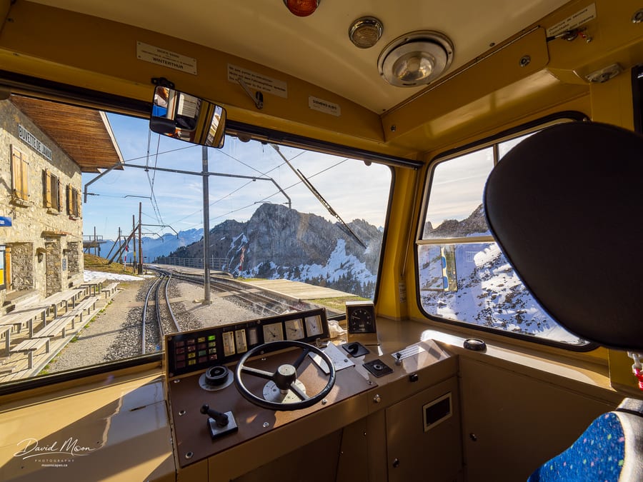 Inside the Rochers-de-Naye Cogwheel Train