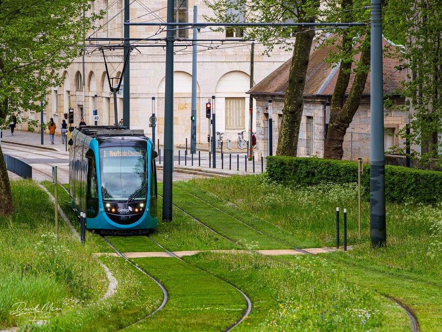 Besançon Tram on Green Tracks