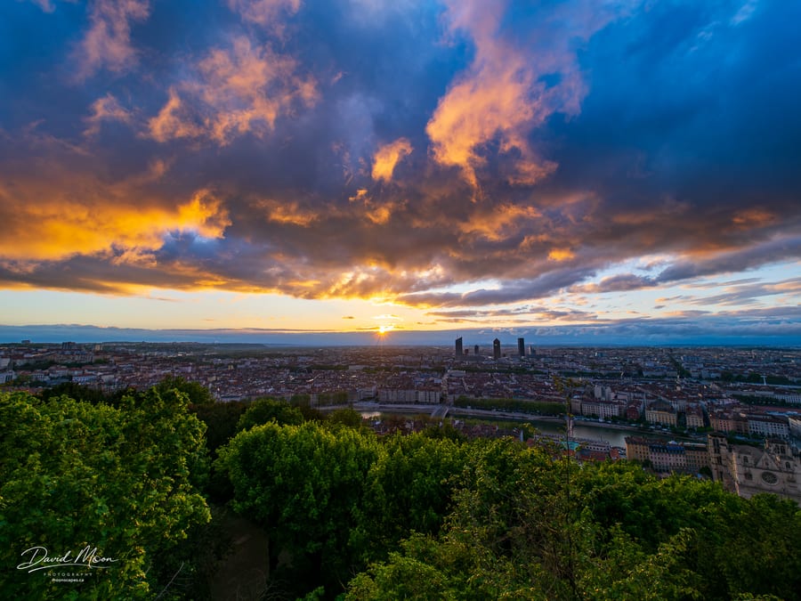 Sunrise over Lyon from Fourvière
