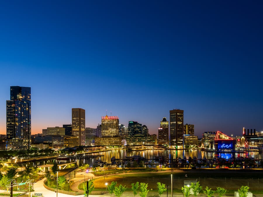 Baltimore Skyline at Night