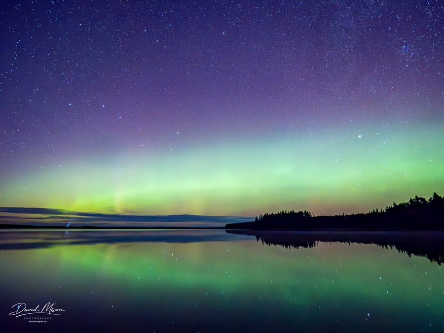 Green Aurora over the Lake