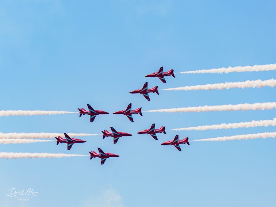 Red Arrows Crossing Formation