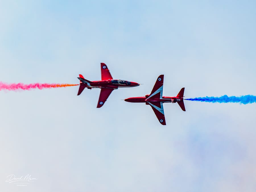 Head-on Red Arrows Crossing