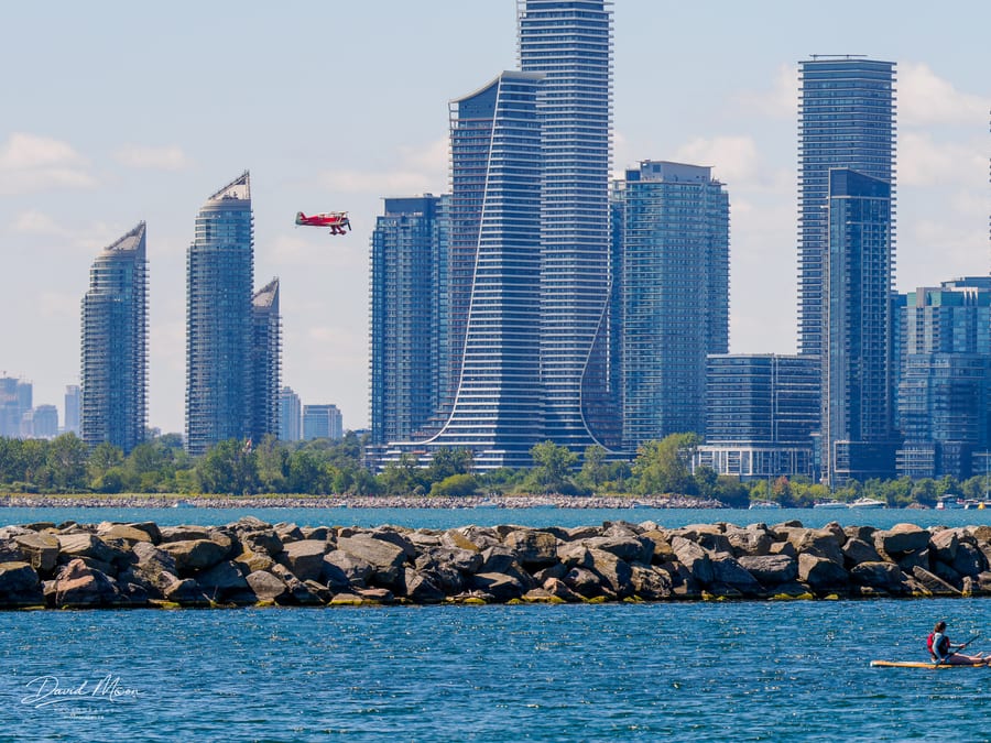 Biplane Low over Lake Ontario