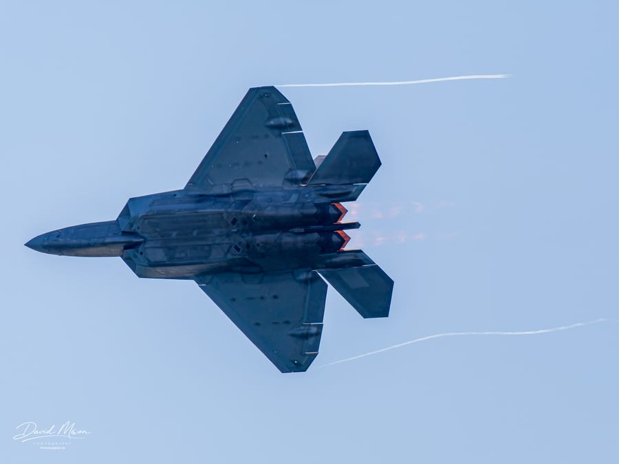 F-22 Climbing through Contrails