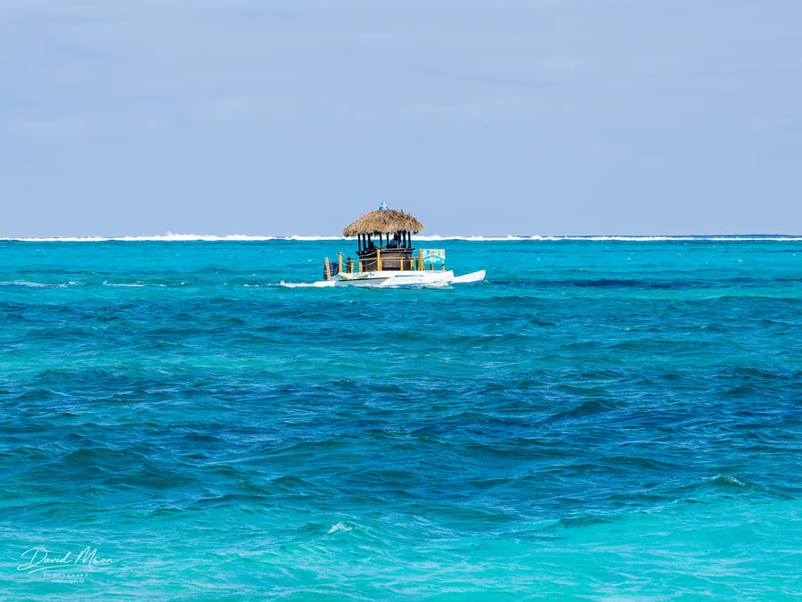 Tiki Boat on Turquoise Water