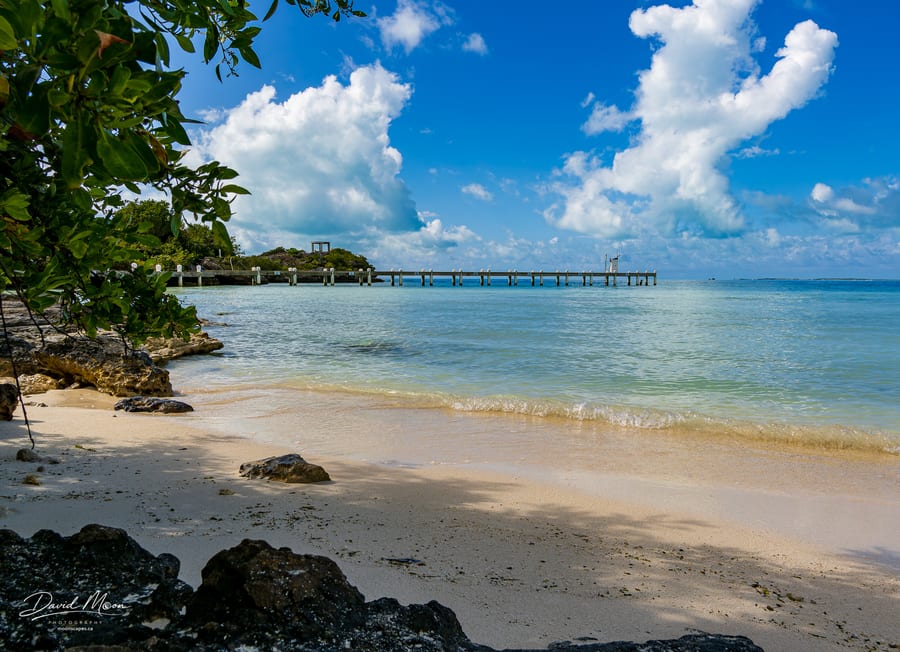 Quiet Pier and Caribbean Clouds