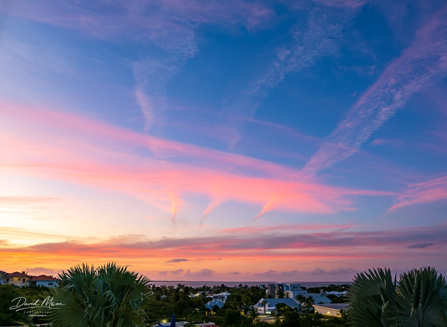 Pink Trails above Providenciales