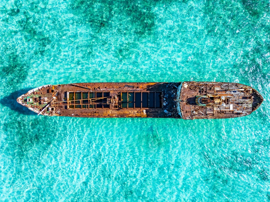 Shipwreck from Directly Above