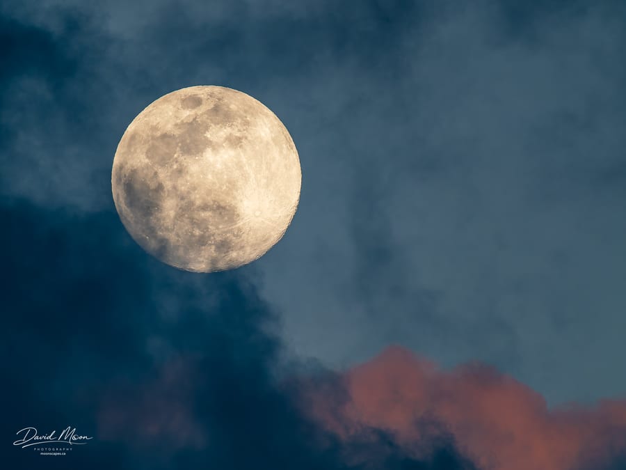 Full Moon in Pastel Clouds