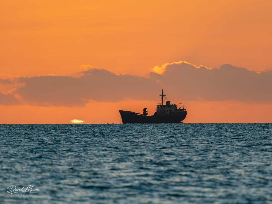 Green Flash over the Shipwreck