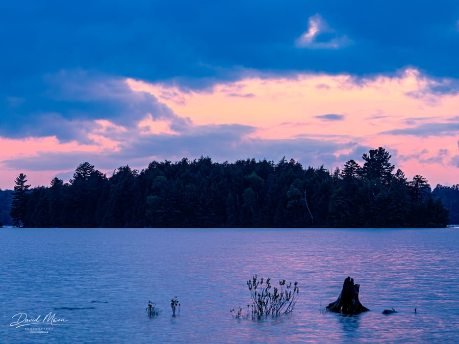 Pink Fire behind the Island