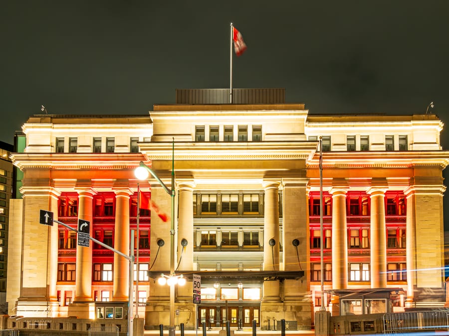 Senate of Canada in Red and White