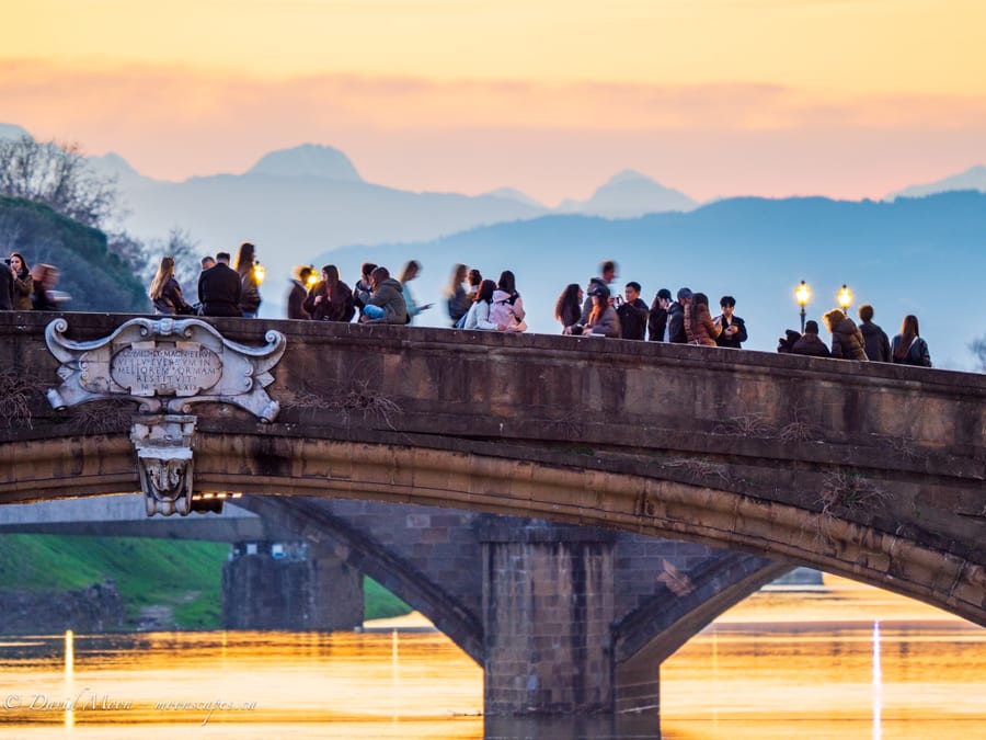 Sunset Crowd on Ponte Santa Trinita