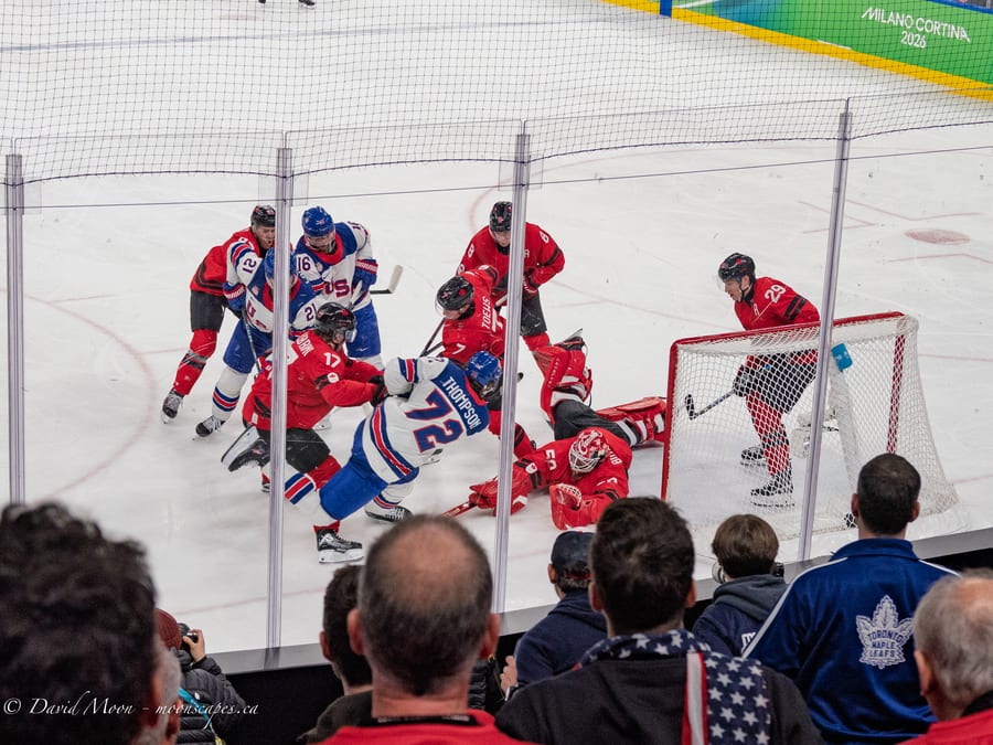 Net-Front Battle in the Hockey Final
