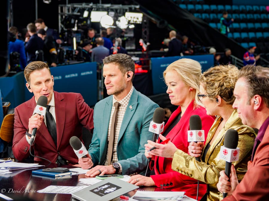 Rinkside Broadcast Crew in Milan