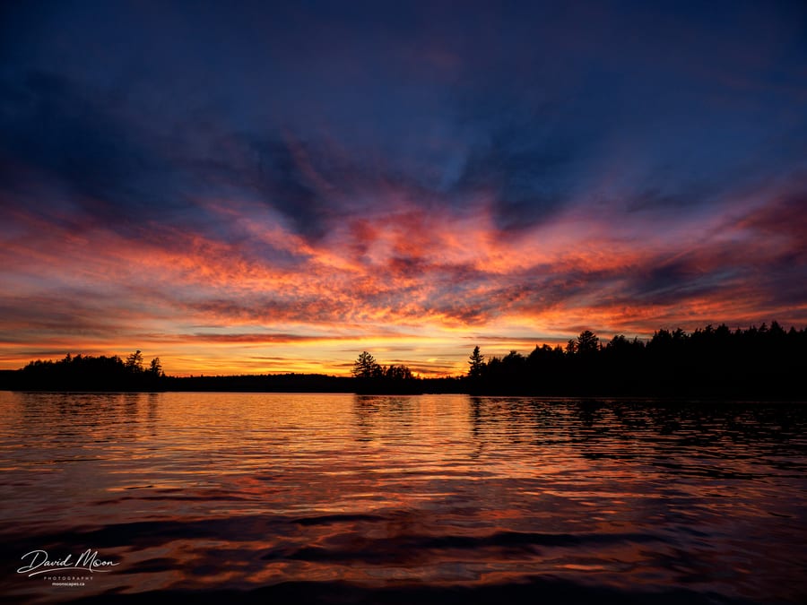 Fiery Sunset on Kennisis Lake