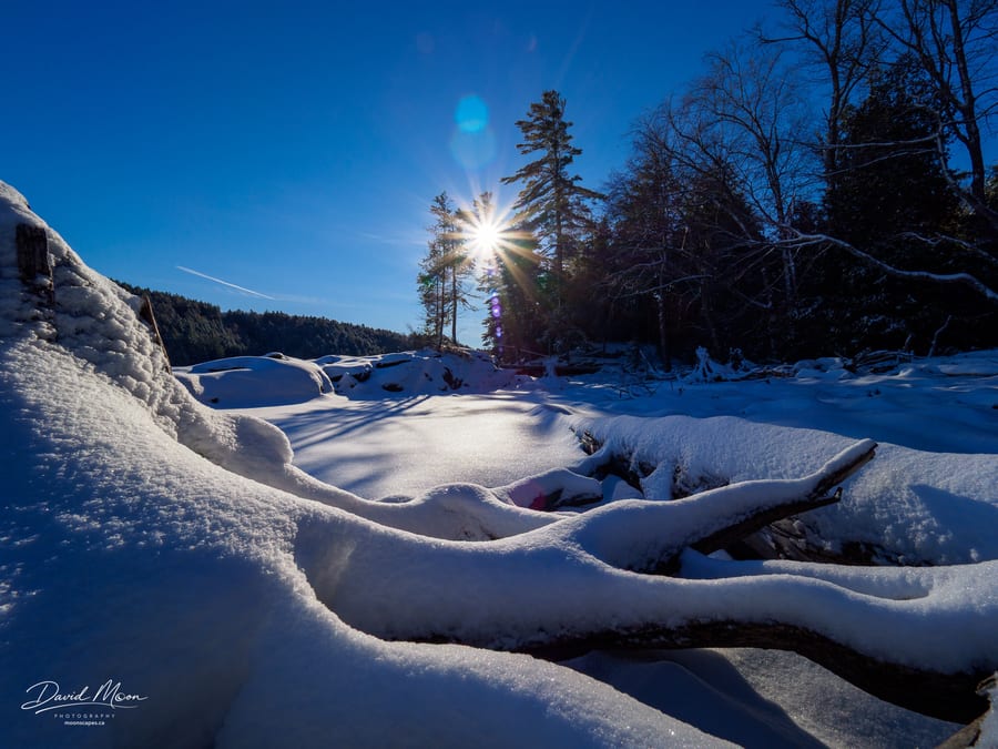 Winter Sunburst at the Shoreline