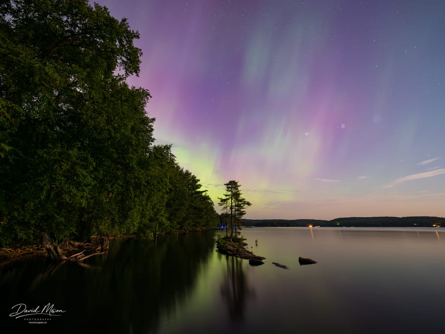 Aurora Reflections on Kennisis Lake