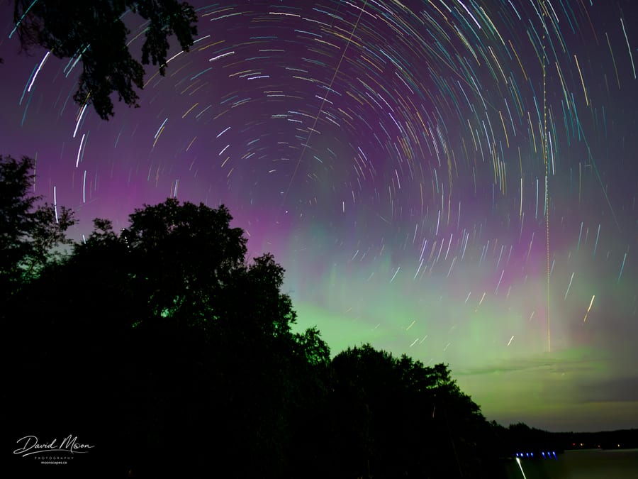 Star Trails and Aurora at Kennisis Lake