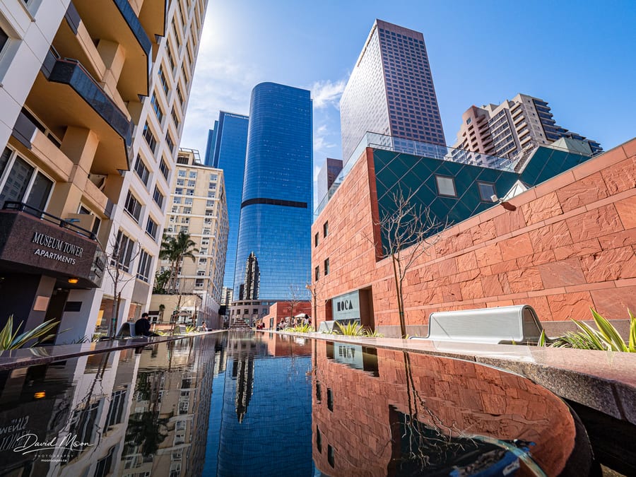 Streets of Downtown LA - reflections of the Museum of Contemporary Art