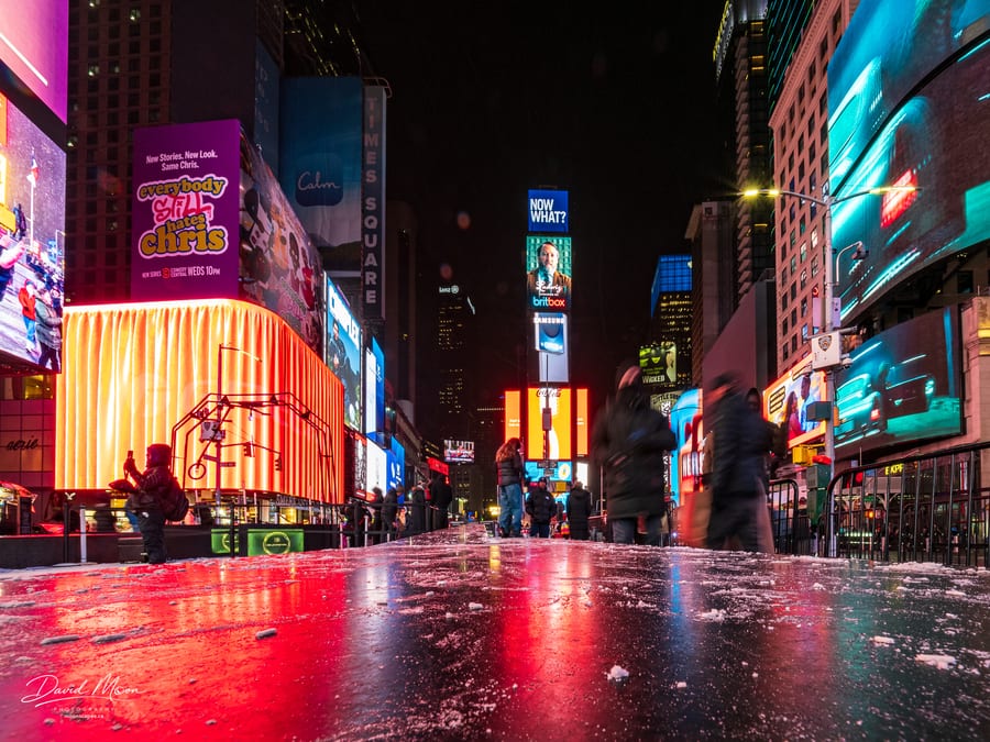 Winter Reflections in Times Square