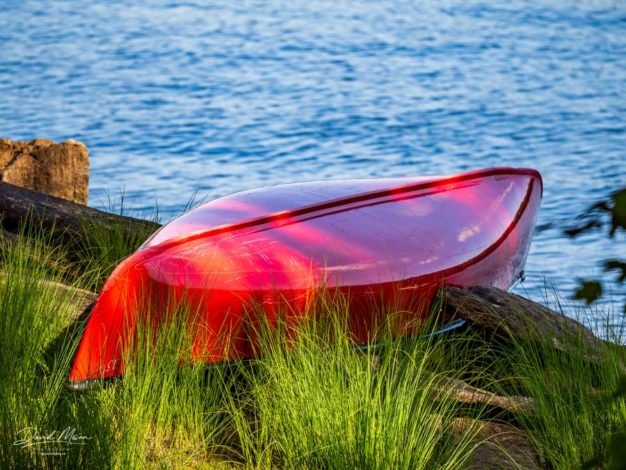 Red Canoe on the Shore